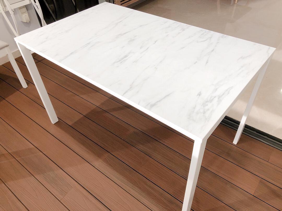 ikea white marble table top 125x75cm no leg home furniture furniture on carousell