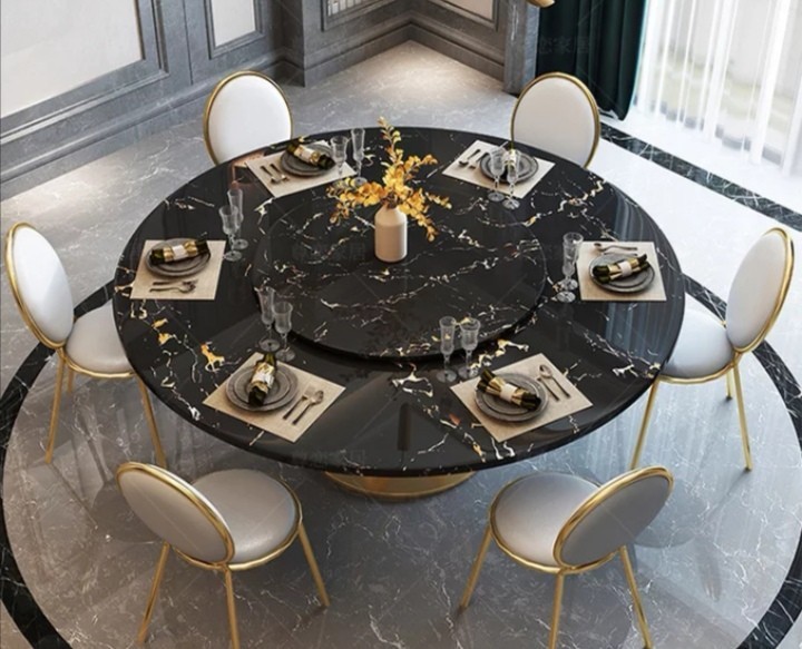 Lazy Susan Black Marble 2 Tier Dining Round Circle Table No Chairs Furniture Home Living Tables Sets On Carou Lazy Susan Black Marble 2 Tier Dining, How To Build A Lazy Susan For Dining Table