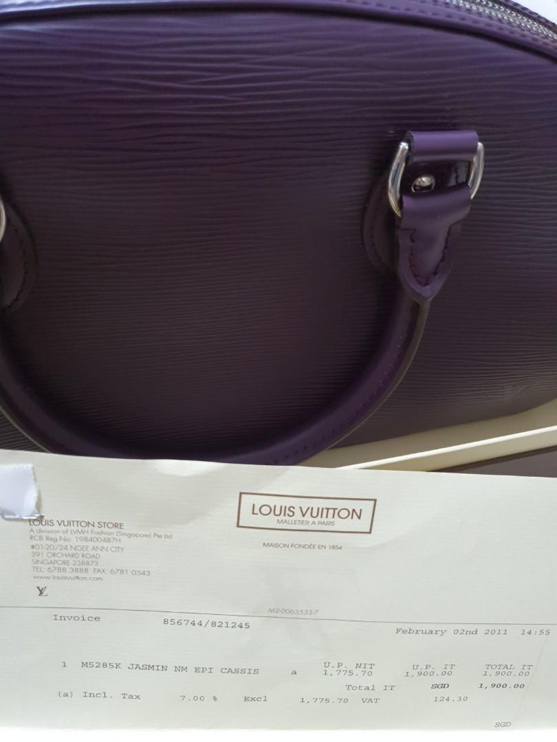 Louis Vuitton Epi Jasmin Cassis Purple Bag Medium