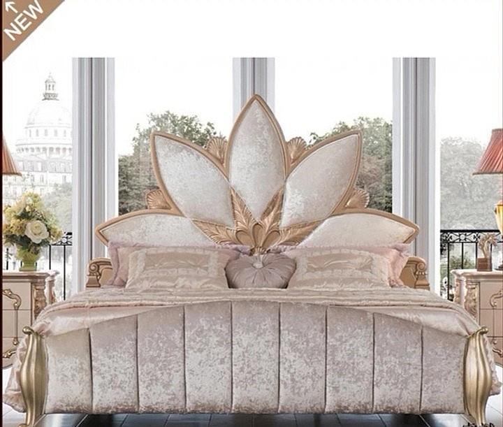 Luxury Gold Flower Sunburst Fan King Bed Frame No Mattress Unique French Victorian Style Furniture Beds Mattresses On Carousell Buy luxury bedroom sets by homey design. carousell