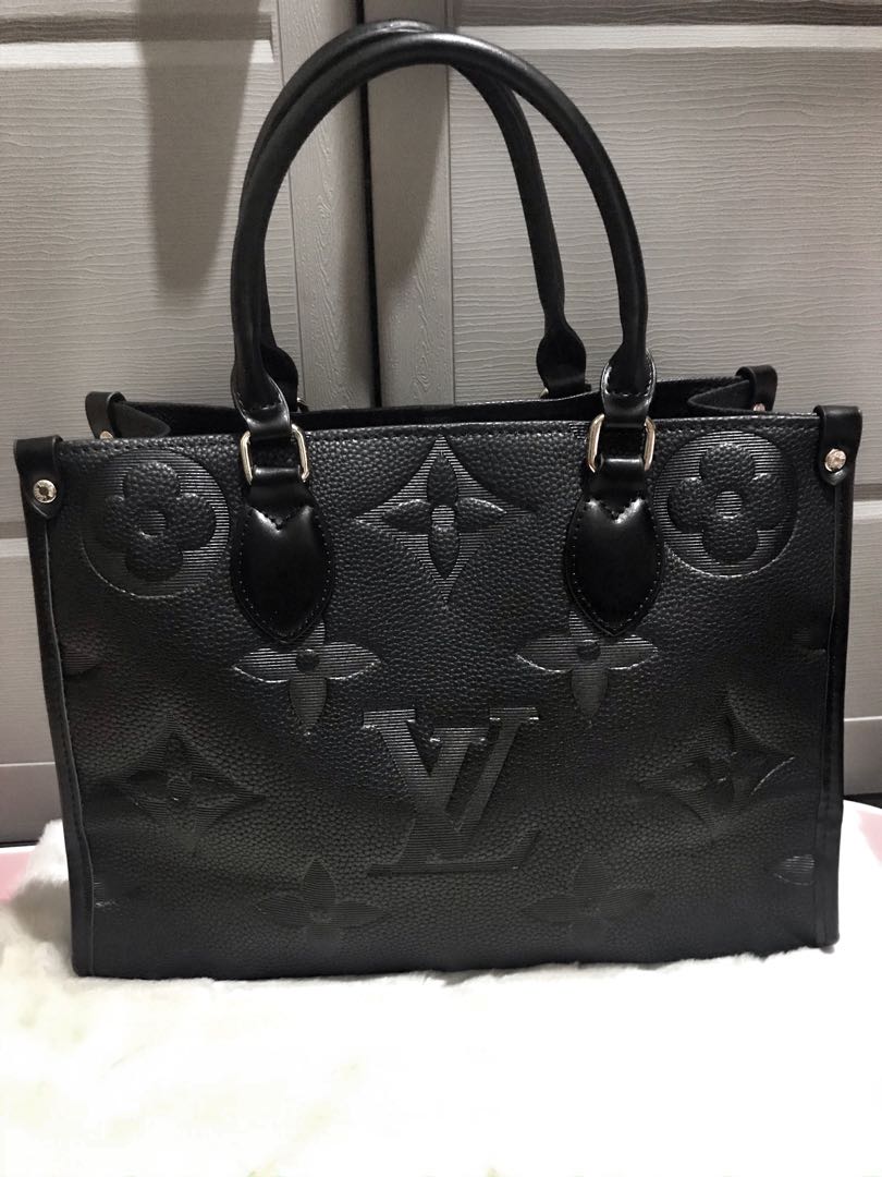 LV On The Go MM Black Leather, Women's Fashion, Bags & Wallets