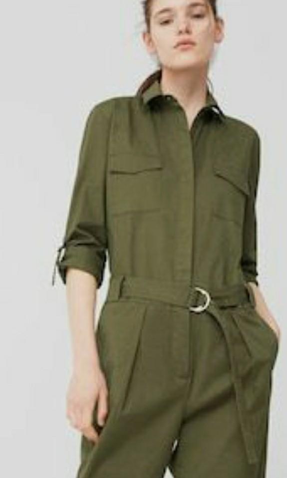 Mango green suede jumpsuit hot sale