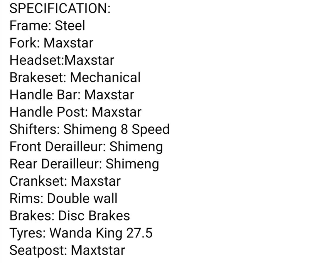 Maxstar Mountain Bike - 27.5, Sports Equipment, Bicycles & Parts ...
