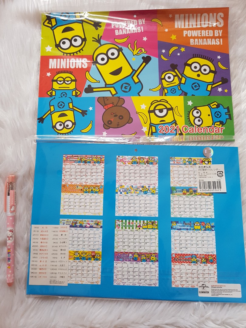 Minions wall calendar, Hobbies & Toys, Memorabilia & Collectibles