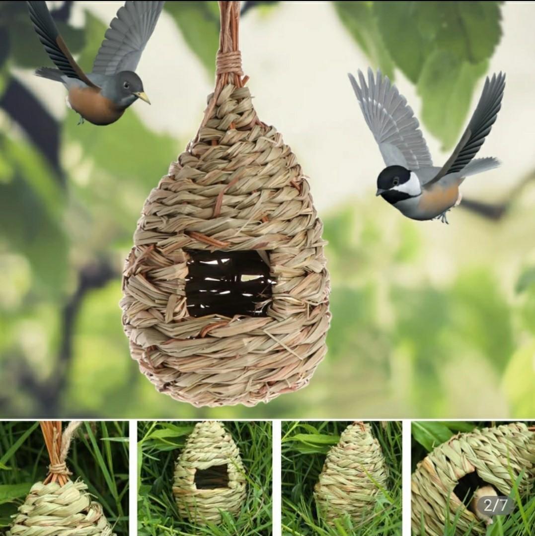 Natural Grass Bird Nest Birdhouse Bird Cage Home Yard Decoration Small Bird  House Cage Bird Egg Container Breeding Nest, Pet Supplies, Homes & Other  Pet Accessories on Carousell