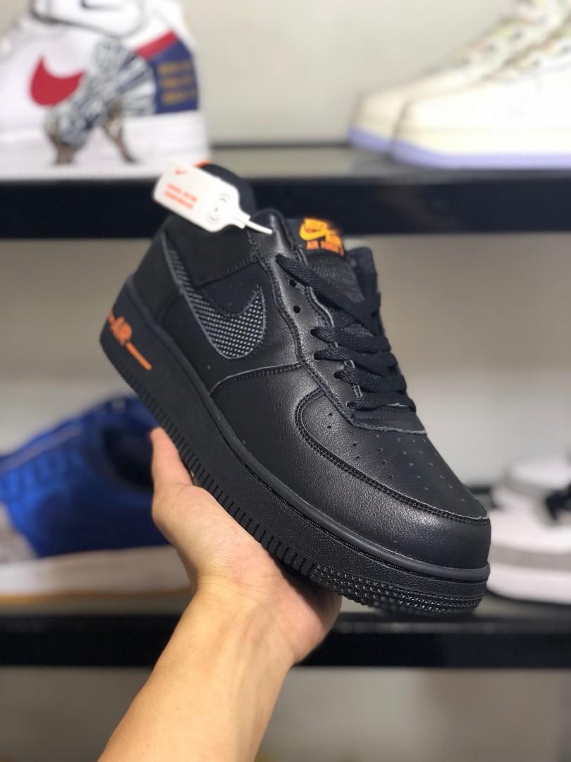Nike Air Force 1 -Black/Orange, Men's 