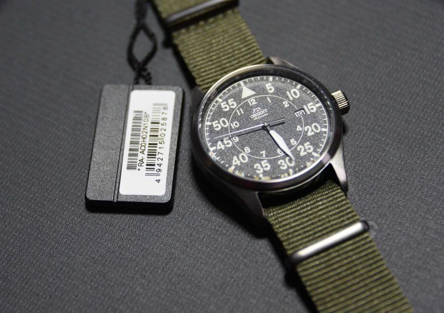 Orient Flight (Category: Men's Watches) located in Manila. Submitted by seikowatchfactory (Listing ID 1037944827, Image 1). Description: Contact: +639178302158 sms/viber/whatsapp/wechat/telegram Model: Orient Flight RA-AC0H02N10B Price: 10k pesos Specifications: Case Size: 42.4mm Case Thickness: 12mm Stainless Steel Case 22 Jewels Mineral Crystal Nylon Strap 100m Water Resistance Caliber F6722 Automatic Movement Luminous Hands and Markers Seller 