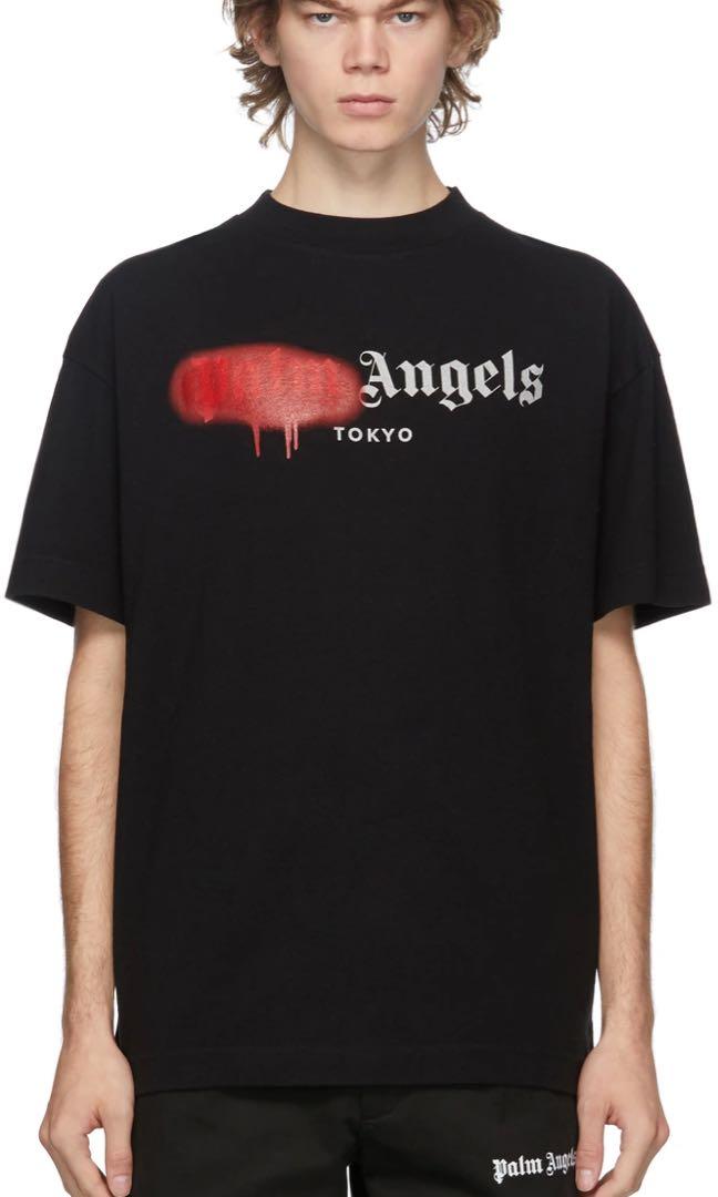 Palm angels black Tokyo spray tee Men s Fashion Tops Sets