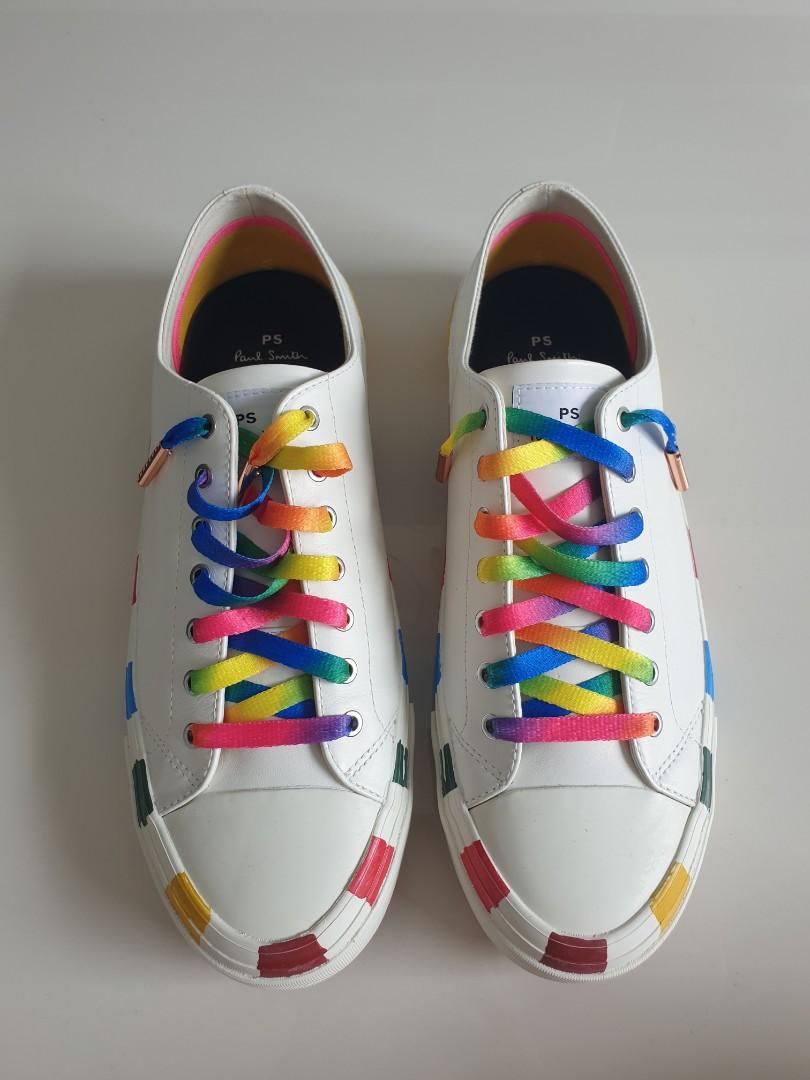 Paul Smith brand new rainbow base leather sneakers, Men's Fashion 