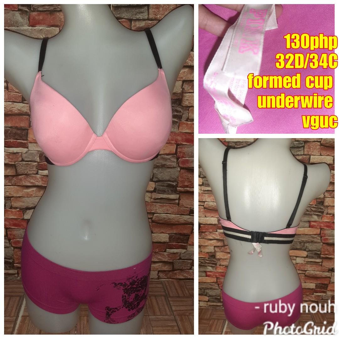 PINK VS 32D/34C formed cup underwire bra, Women's Fashion, Maternity wear  on Carousell