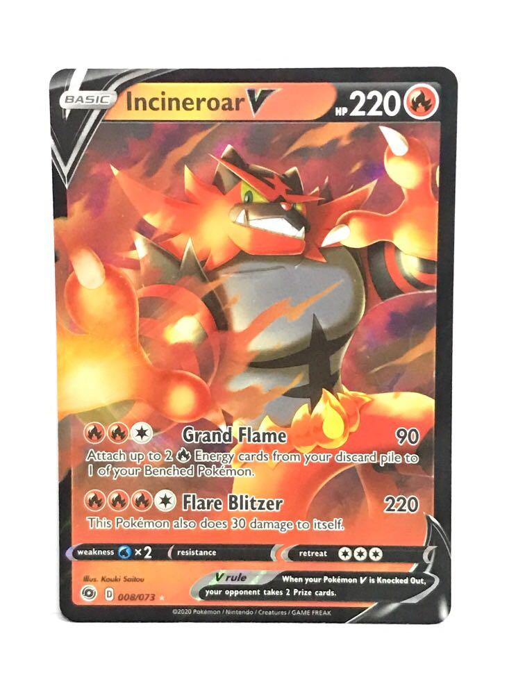 Details about   Pokemon Card Incineroar V 008/073 Ultra Rare Full Art Holo Champion's Path MINT