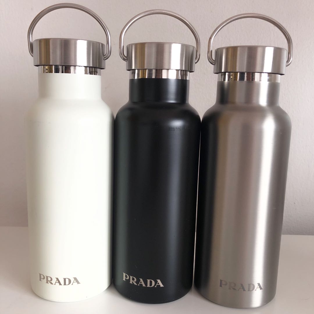 Prada, Accessories, Prada Silver Steel Water Bottle