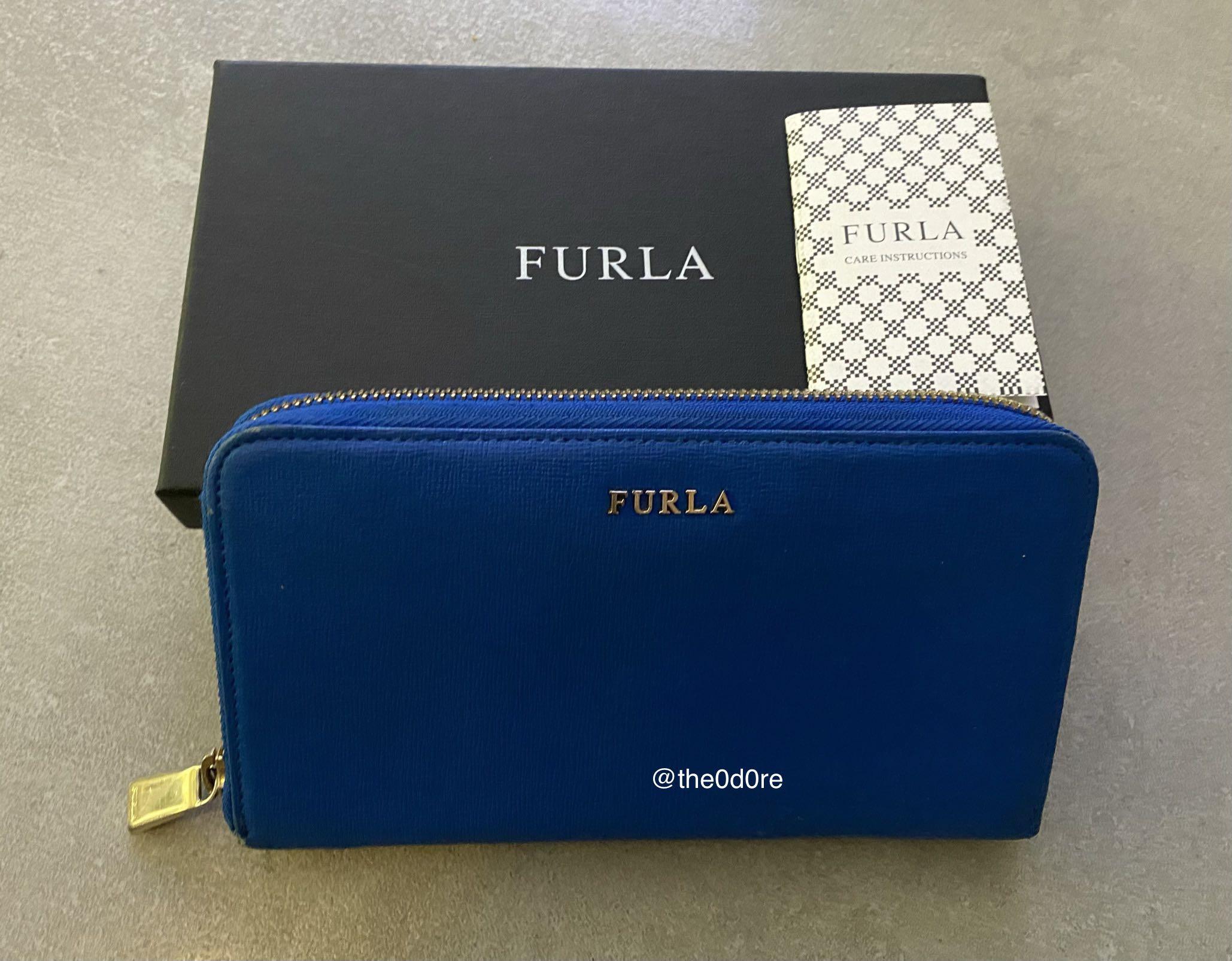 Furla Long Saffiano Leather Babylon Wallet- blue, Luxury, Bags 