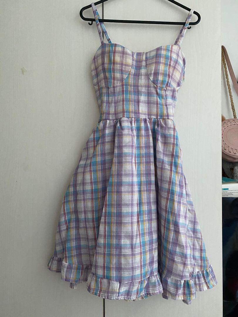 Pastel plaid dress new arrivals