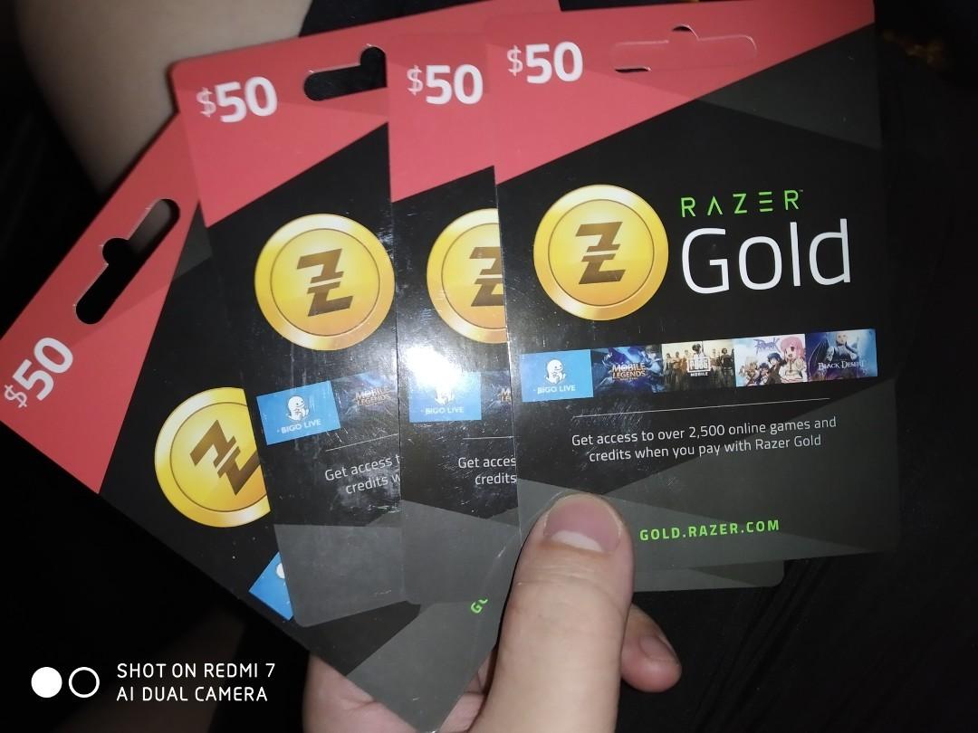 Razer Gold Gift Card 50 Tickets Vouchers Vouchers On Carousell - whts the golden roblox gift card