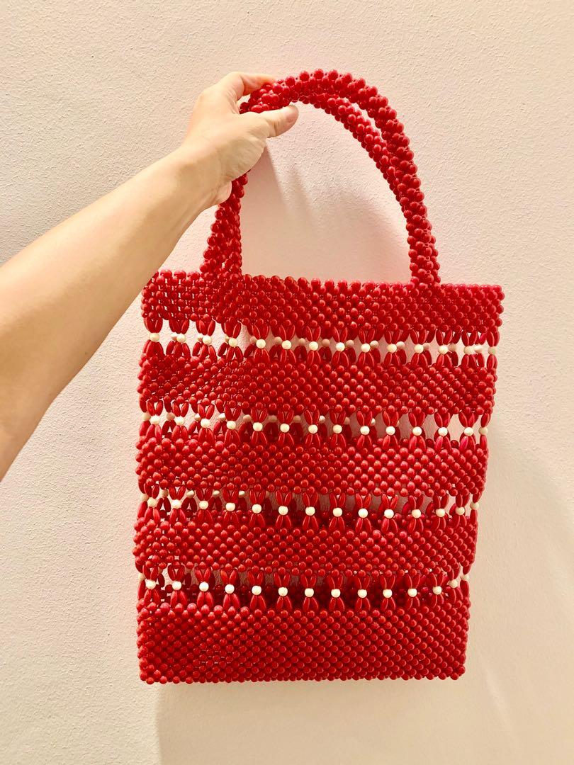 Red Beaded Bag Women s Fashion Bags Wallets Cross body Bags