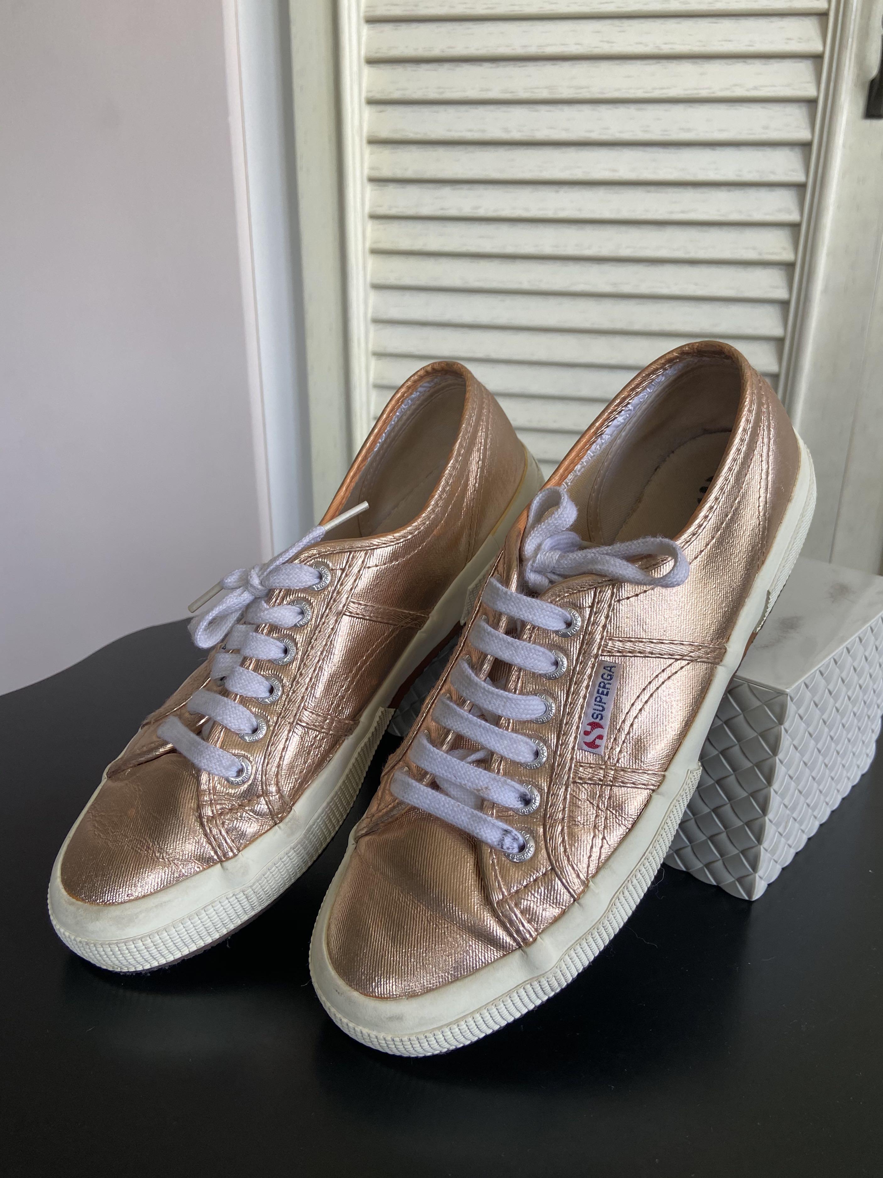 Rose Gold Superga Sneakers, Women's 