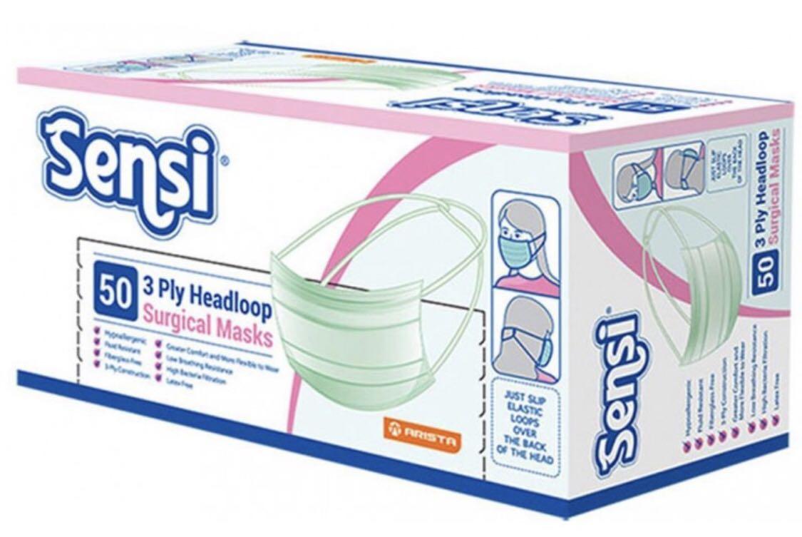 10 10 Sensi Headloop 3ply Surgical Mask Health Beauty Face Skin Care On Carousell