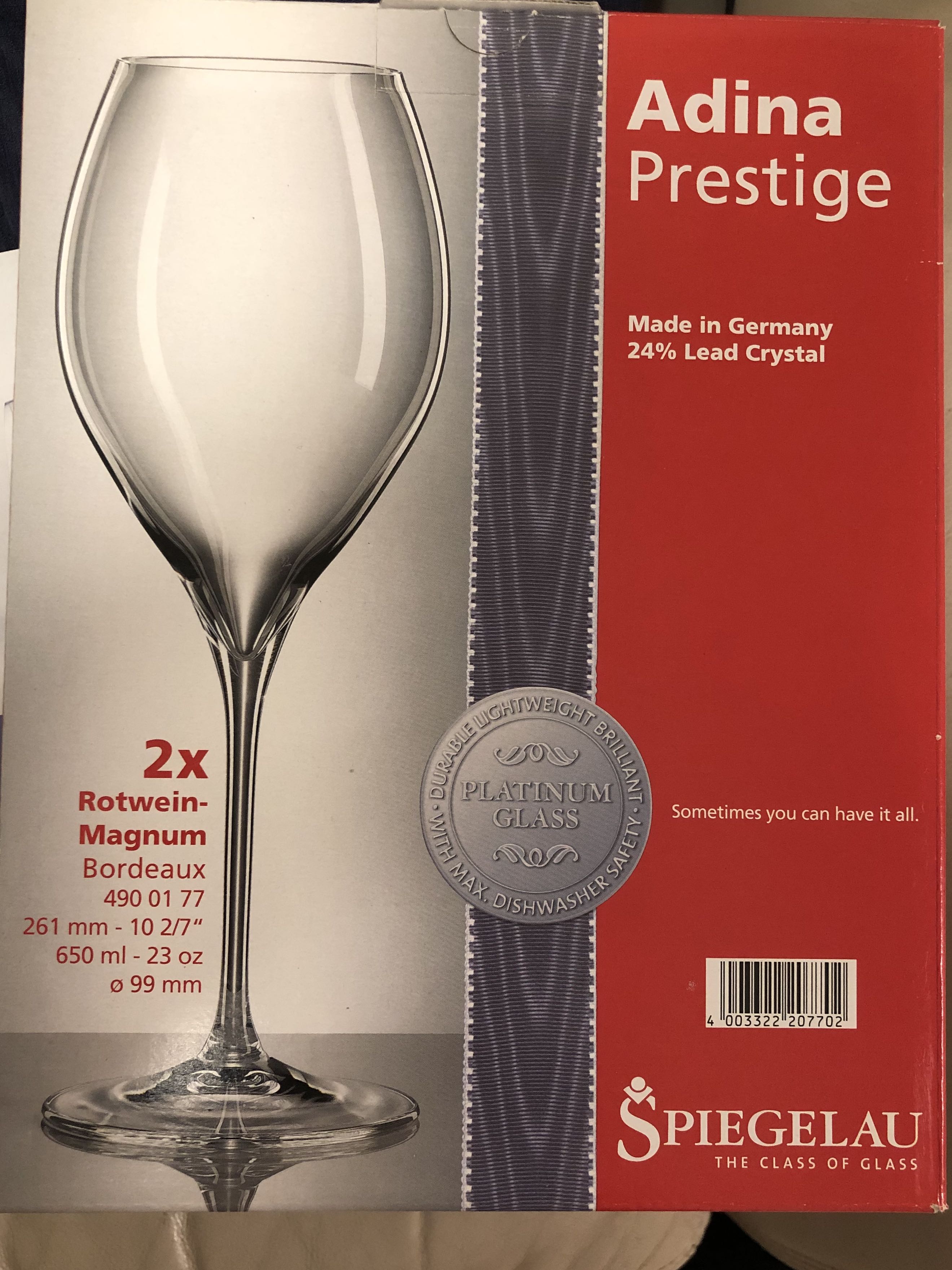 spiegelau adina prestige bordeaux set of 2 furniture home living kitchenware tableware other kitchenware tableware on carousell