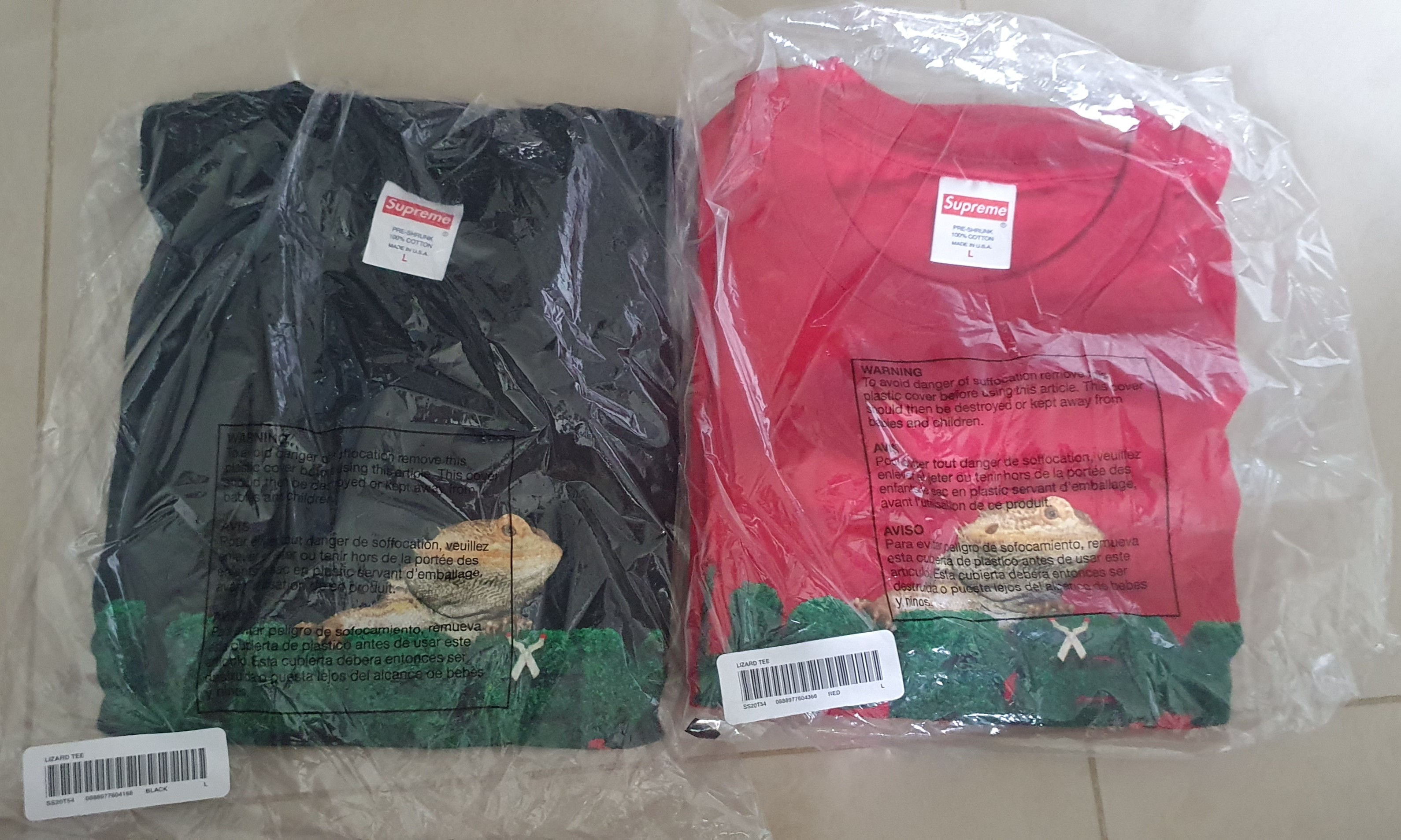 supreme lizard tee black