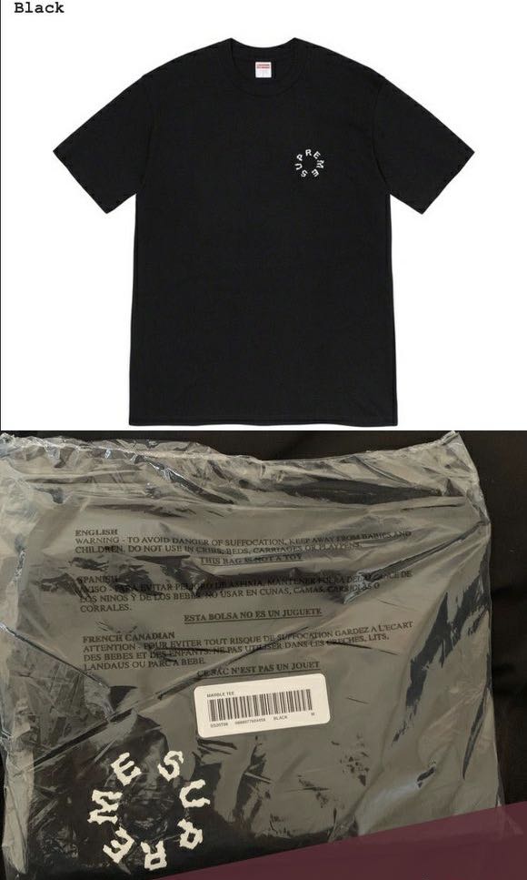 supreme marble tee black