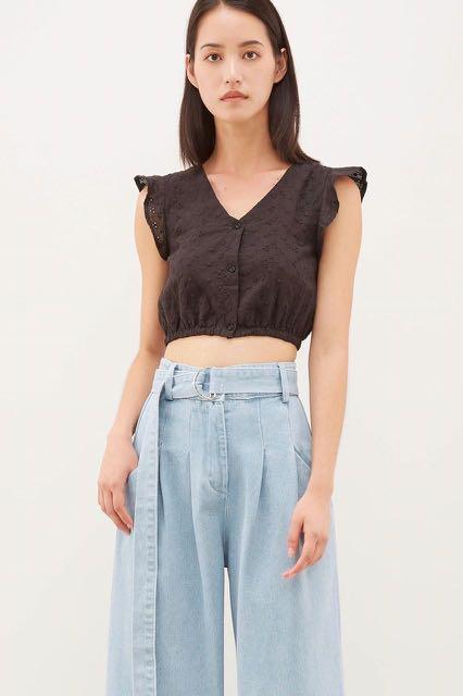 eyelet ruffle top