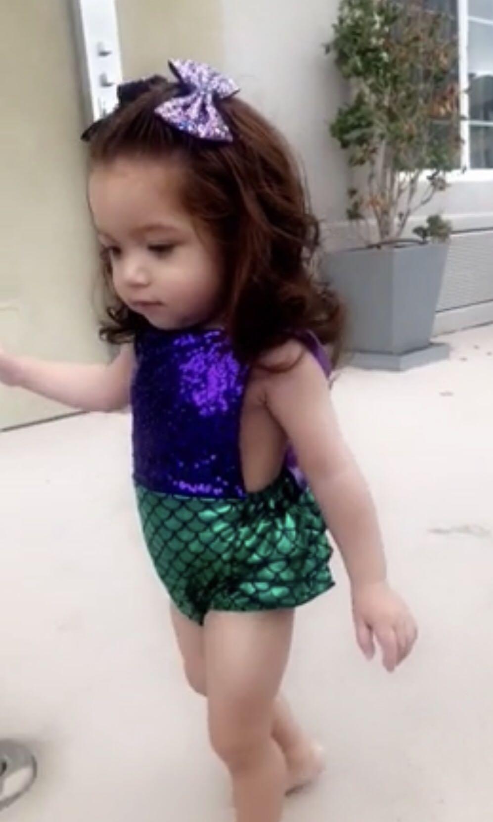 In stock Various designs Girls Baby Kids Mermaid Bikini halter