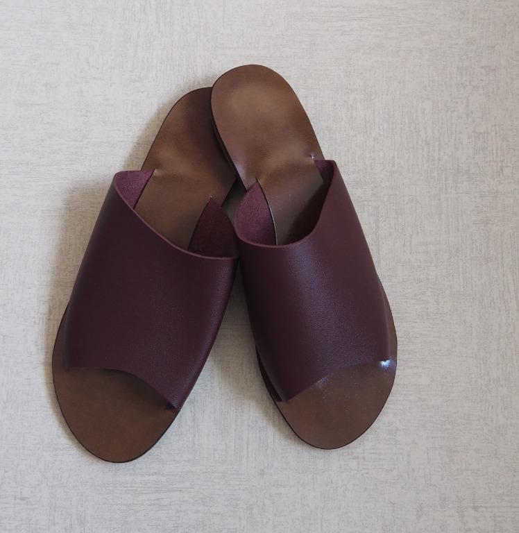 wine colored flats shoes