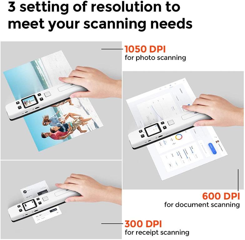 1534 Portable Scanners for Document, Receipts, Old Pictures, Builtin