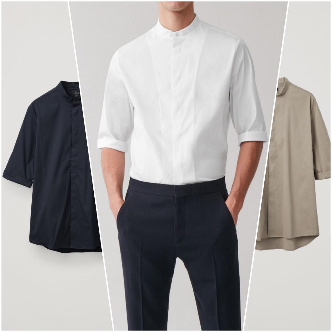 COS 3/4-Sleeved Grandad Collarless 