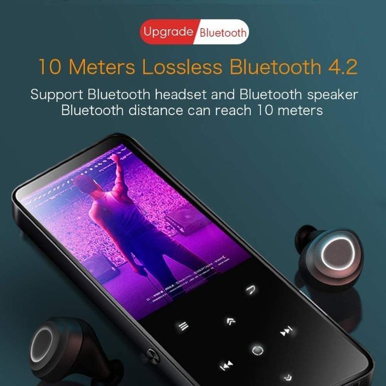  MP3 Player with Bluetooth 5.0, AGPTEK Portable Music Player  with Speaker 2.4 Inch Large Screen 16GB Lossless Audio Player Support FM  Radio Recordings Up to 128GB TFT Card, Purple : Everything Else