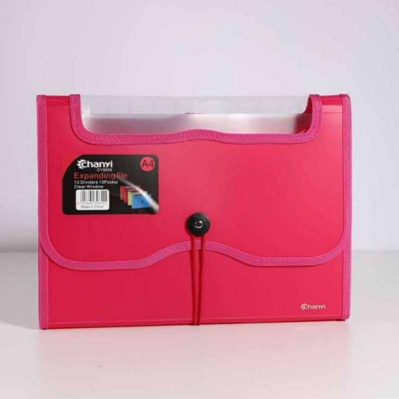 A4 13 Pockets Colored File Organizer / Expanding Envelope blue / pink
