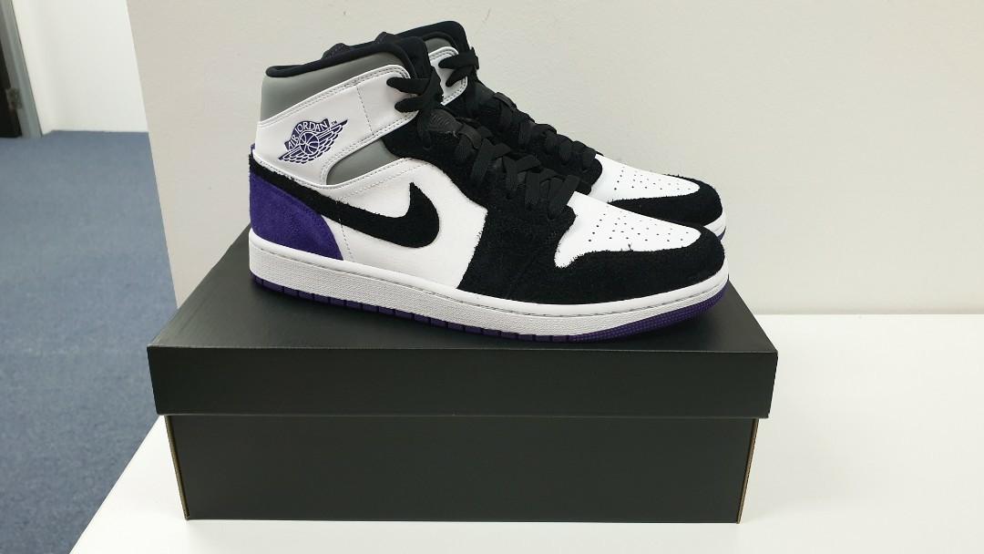 air jordan 1 mid black purple