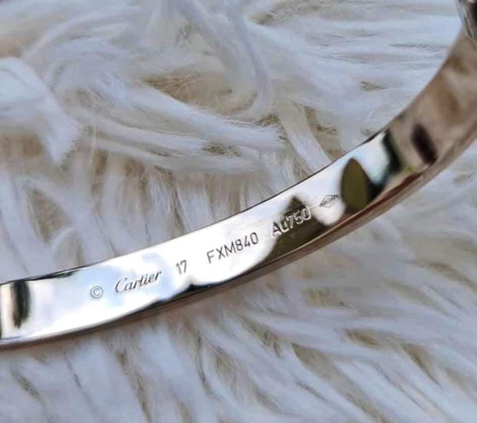 Authentic Cartier Love Bangle (Category: Luxury Accessories) located in Paranaque City. Submitted by r32godzi (Listing ID 1038090733, Image 3). Description: Authentic Cartier Love Bangle • Offer: ₱342,000 • Cartier Love Bangle 17cm • Solid 18K White Gold • Purchased March 2019 • Complete • 100% Authentic.
