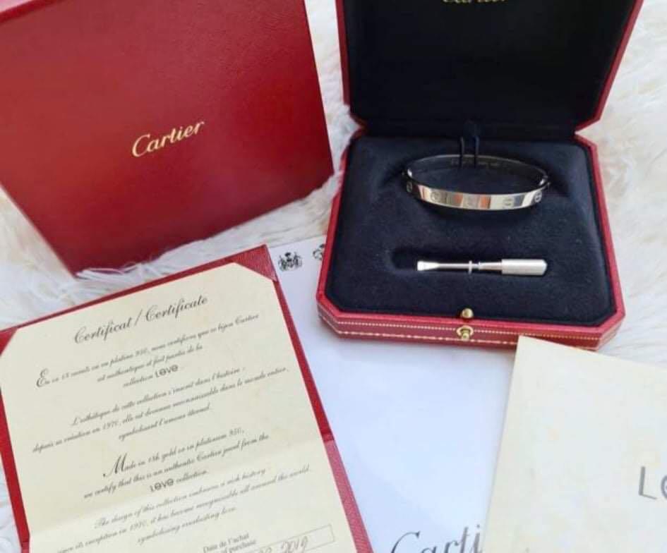 Authentic Cartier Love Bangle (Category: Luxury Accessories) located in Paranaque City. Submitted by r32godzi (Listing ID 1038090733, Image 1). Description: Authentic Cartier Love Bangle • Offer: ₱342,000 • Cartier Love Bangle 17cm • Solid 18K White Gold • Purchased March 2019 • Complete • 100% Authentic.