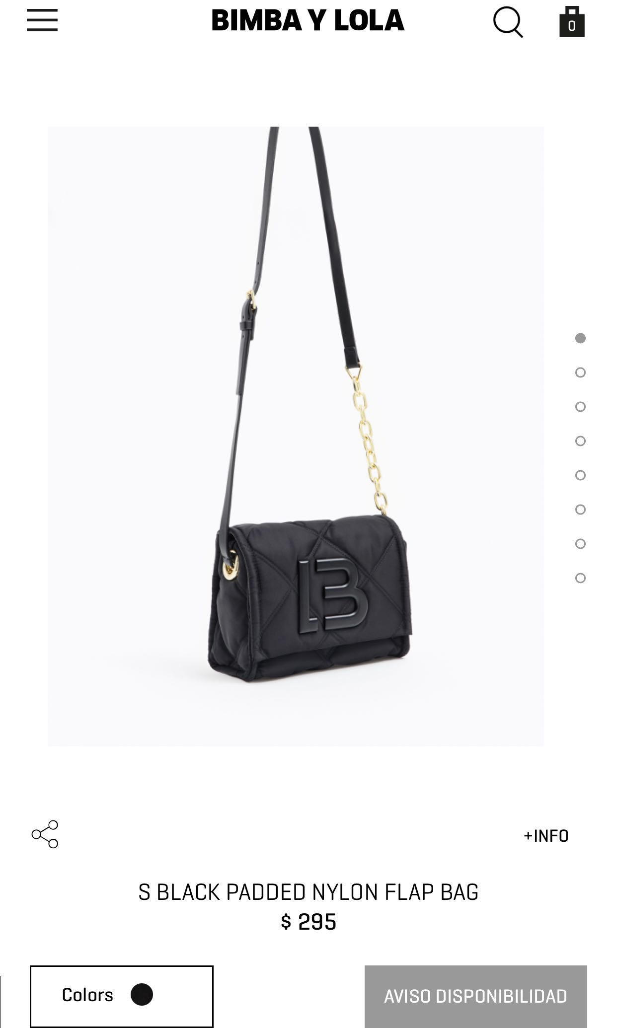 Bimba & Lola S Black Padded Nylon Crossbody Bag, Black