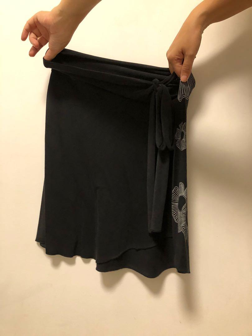 Black wrap around skirt clearance