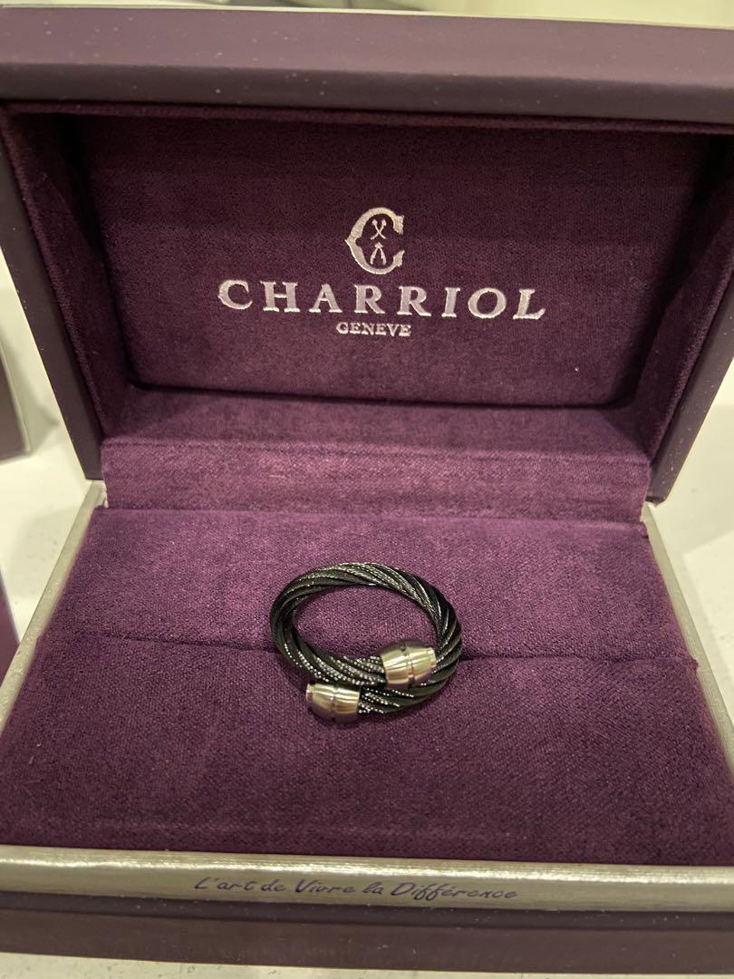 B new CHARRIOL Celtic Olive Ring in Black Steel