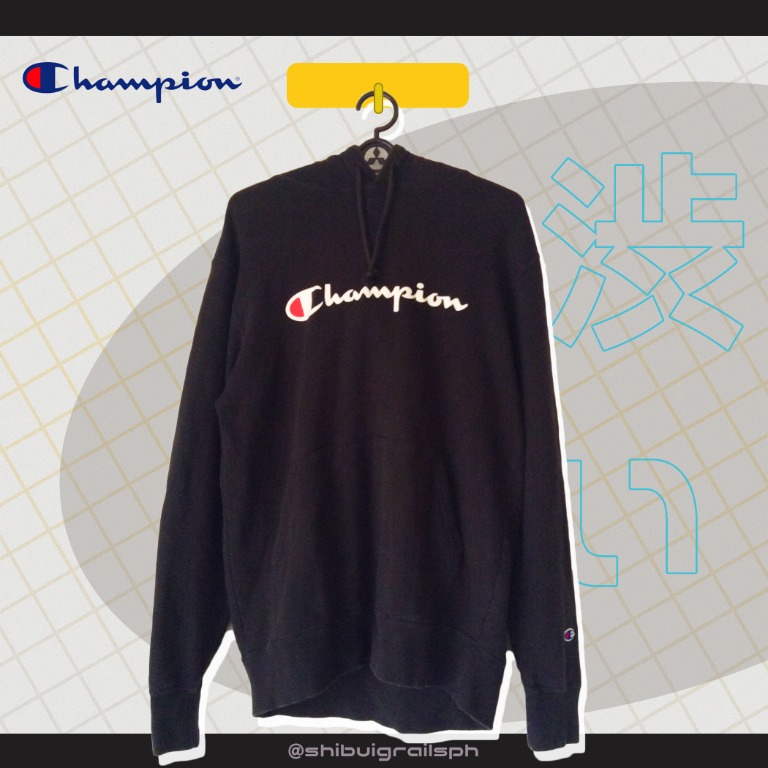 champion script hoodie black