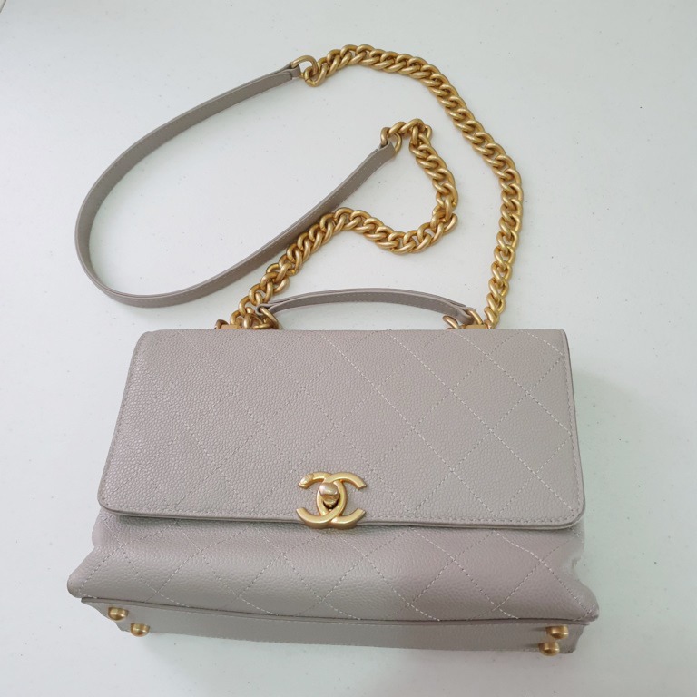 Chanel flap bag grained calfskin top