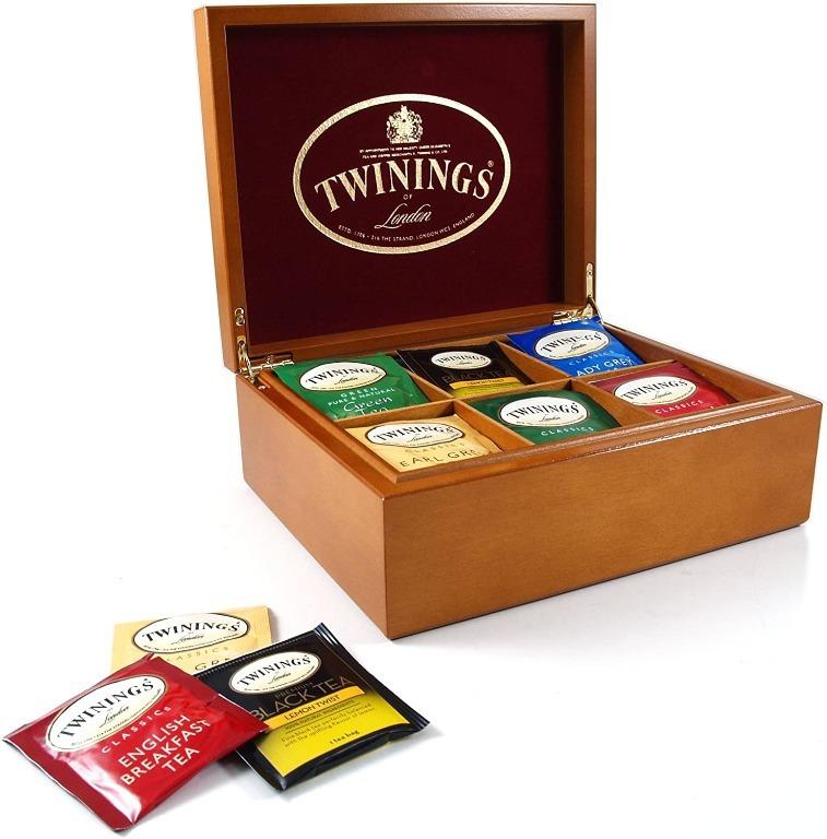 Twinings Deluxe Wooden Tea Box - 4 Compartment Empty