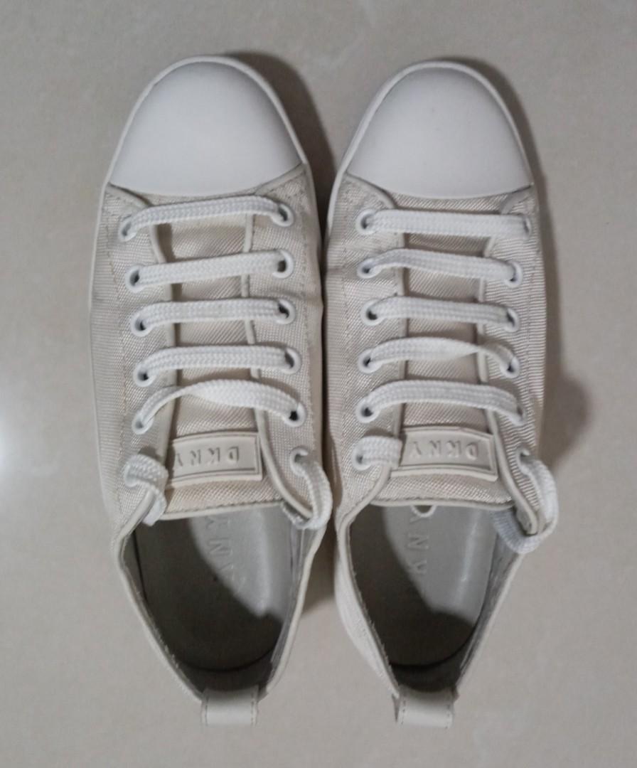 GIFT with DKNY Laced White Sneakers 