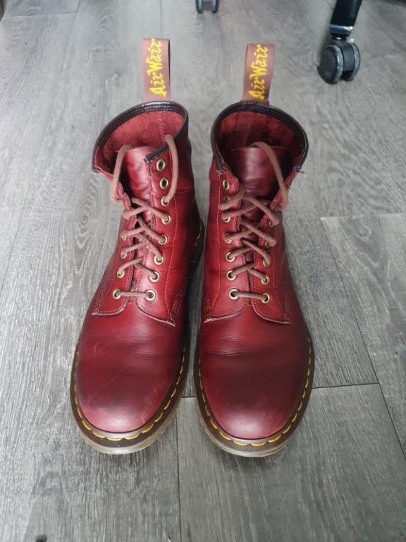 Red boots doc martens sale