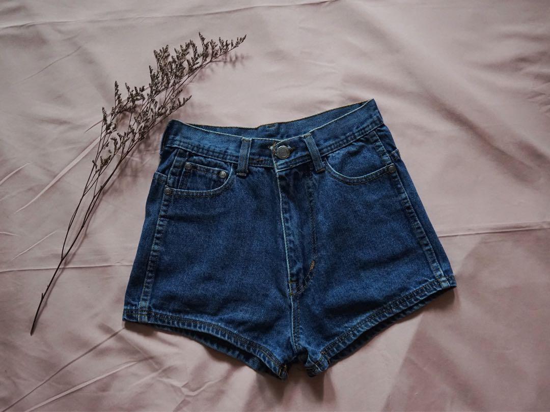 high rise denim shorts women