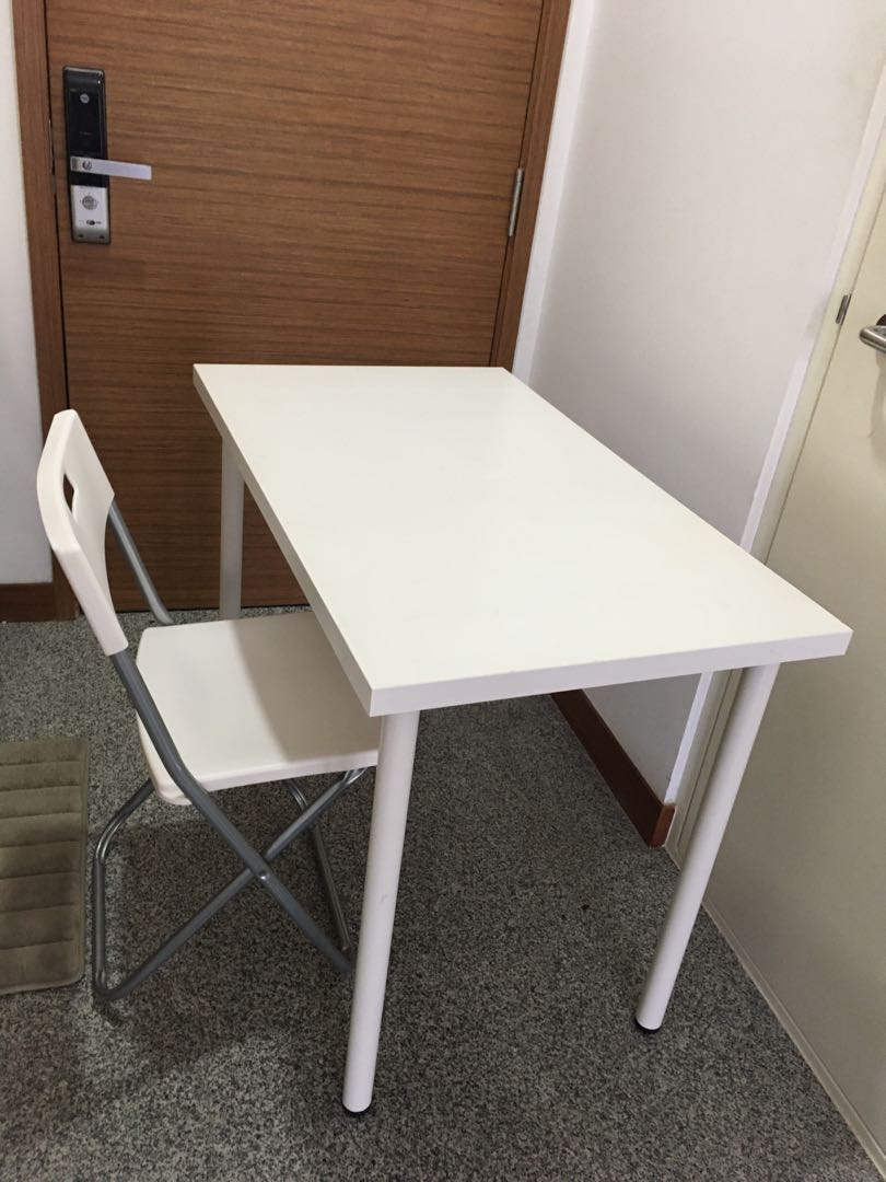 Ikea Study Table + Chair, Furniture & Home Living, Furniture, Tables & Sets on Carousell