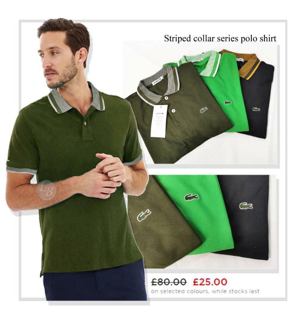 Lacoste striped collar polo shirt❤️ 