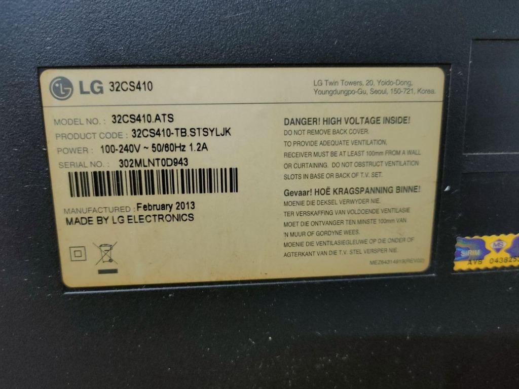 TV LG 32CS410 LCD HD 32 100V/240V