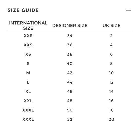 love moschino size guide