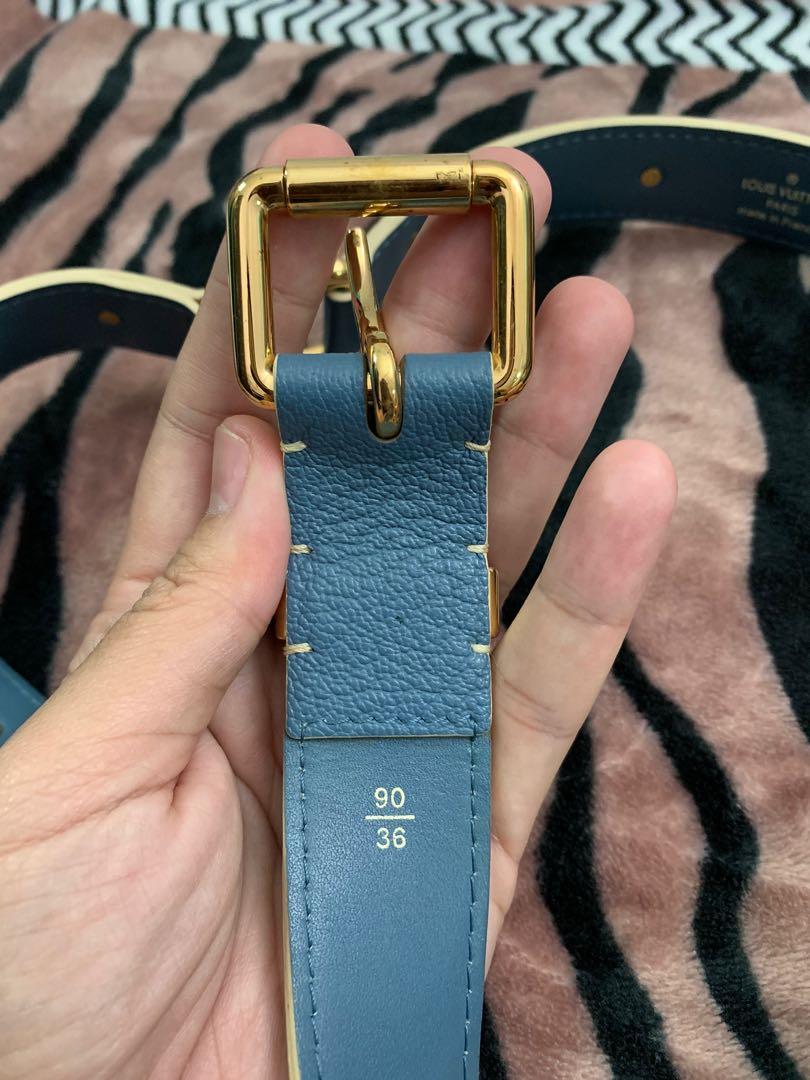 Louis Vuitton Blue Studded Suhali Belt