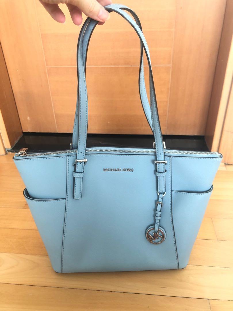 michael kors pale blue tote